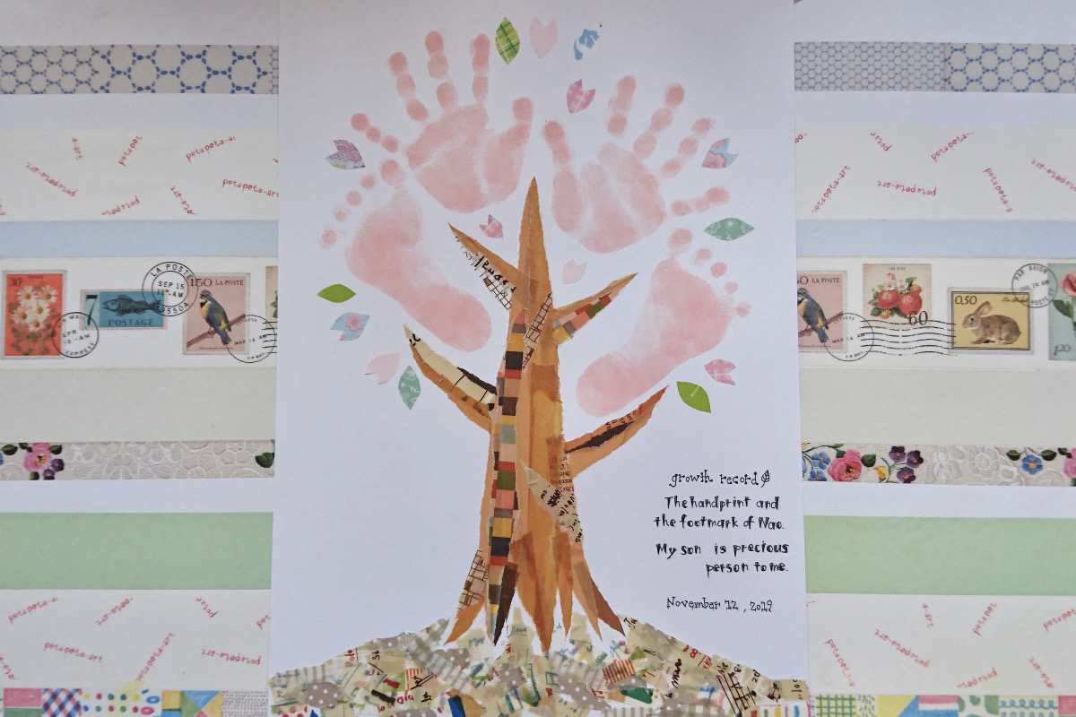手形足形アート 樹木の作り方 赤ちゃんの 今 を残す手形アートpetapeta Art 赤ちゃんの 今 を残す手形アートpetapeta Art